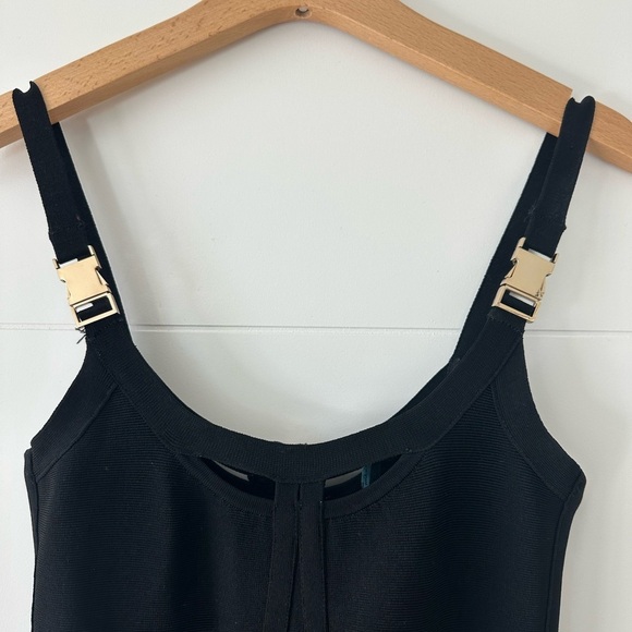 Marciano Black Dress with Gold Zipper - Picture 3 of 7